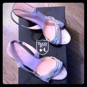 Sexy Strappy Silver 3” Heel Sandal by Tracey Ross